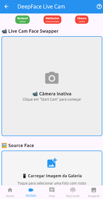 Action Face Swap interface preview inside the phone mockup