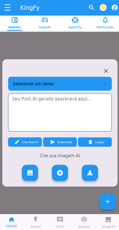 KingFy home interface preview inside the phone mockup